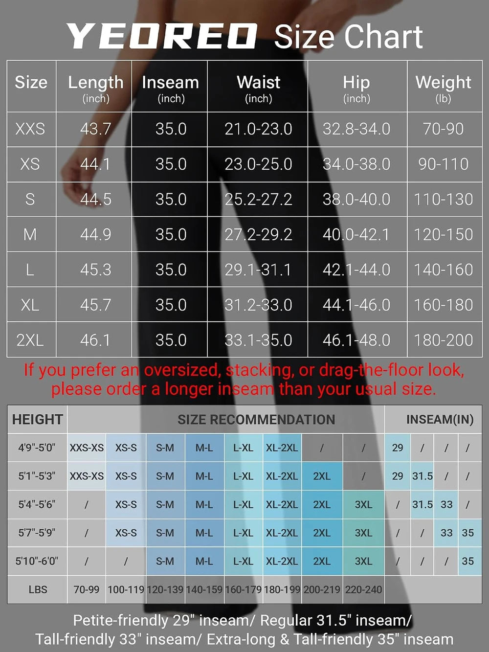 YEOREO Straight Leg Yoga Pants