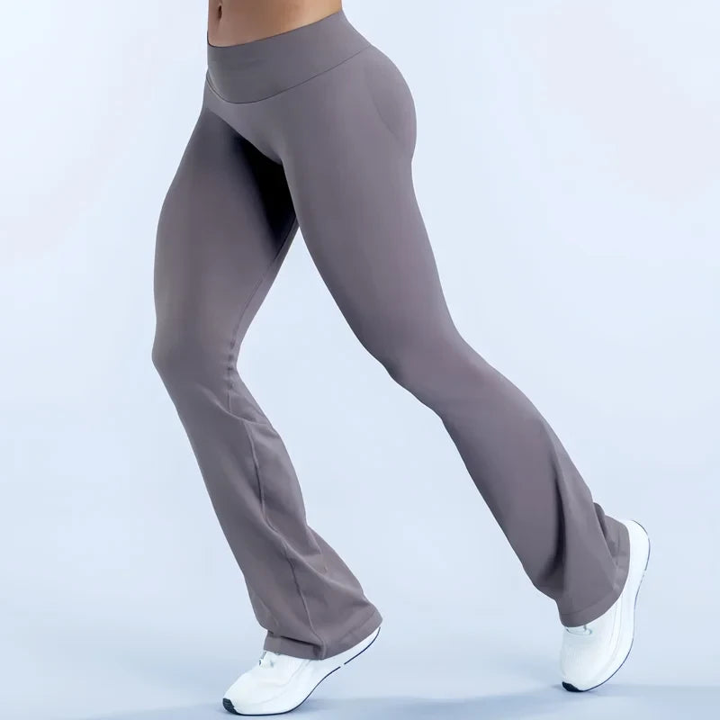 YEOREO Women’s seamless scrunch flared leggings