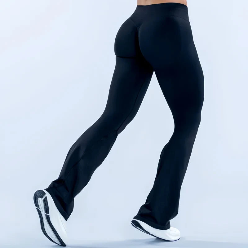 YEOREO Women’s seamless scrunch flared leggings