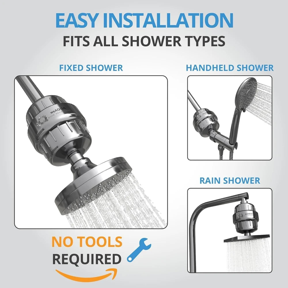 weAQUA Heavy Duty Shower Filter Family Pack